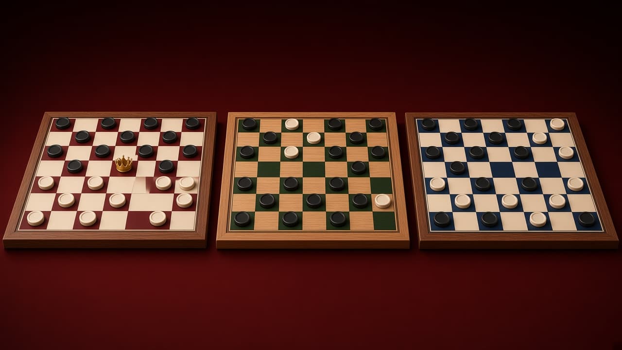 American Checkers board theme variants in cream, oak, and slate styles