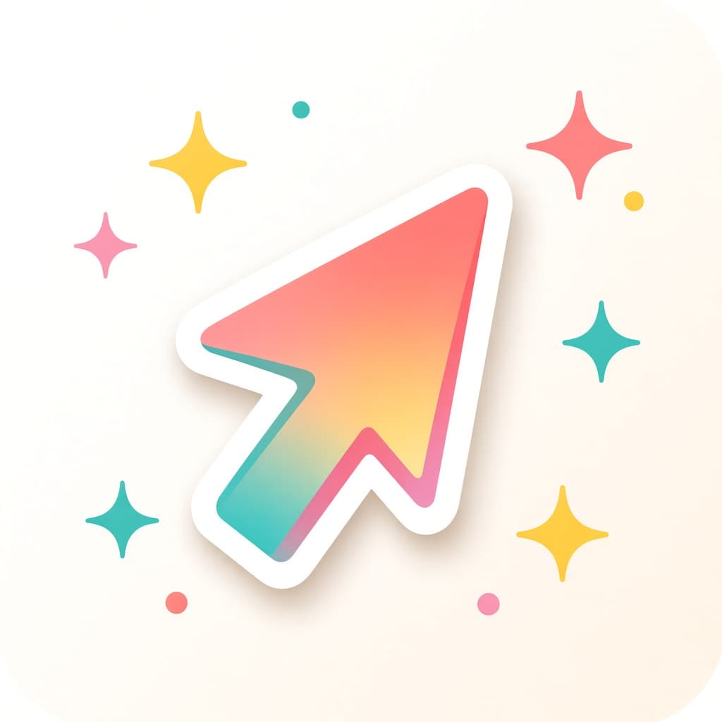 Awesome Cursors Chrome extension icon with a bright colorful elegant mouse cursor