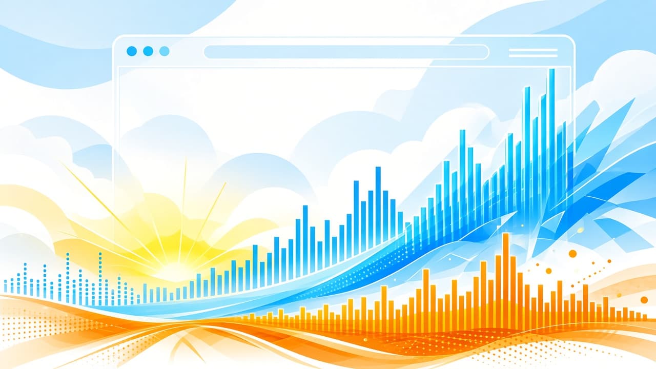 Bright cyan and amber sound waves illustrating bass boost in a Chrome-style browser frame