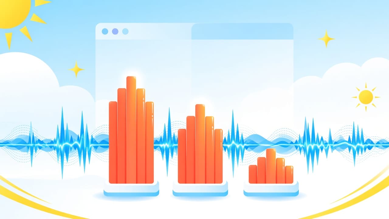 Bright cyan bass waveform and coral equalizer bars ranked like a podium for the best bass booster app