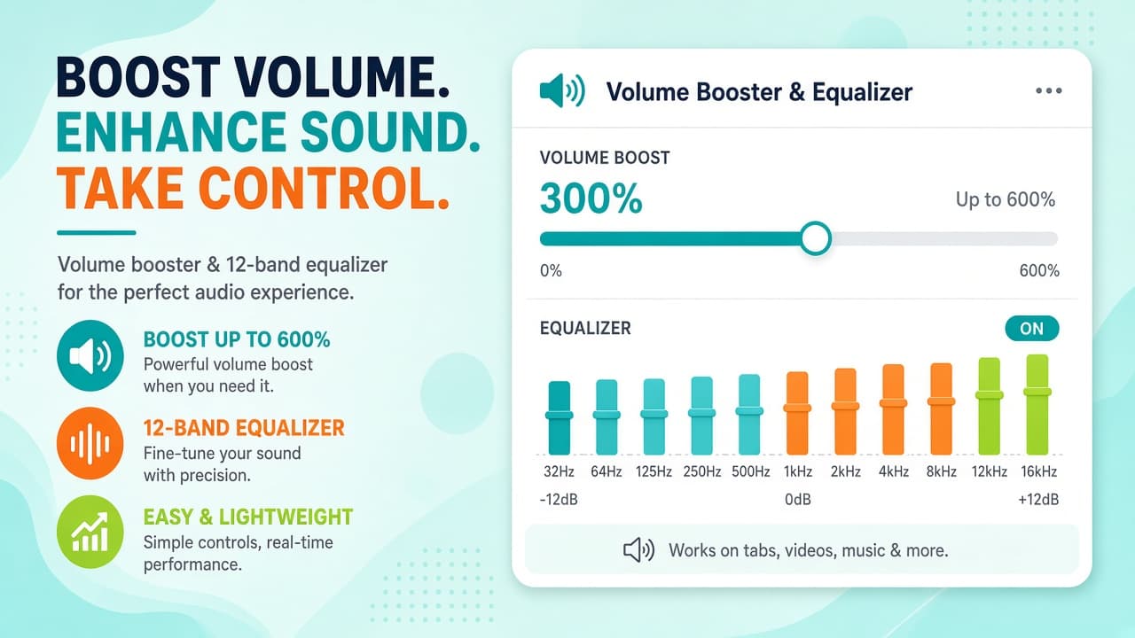 Charge Audio volume boost slider and 12-band equalizer controls