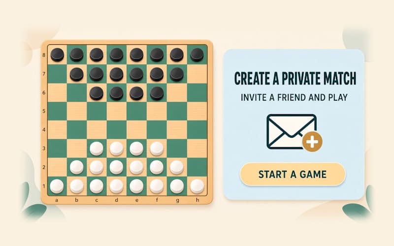 Dameo create a private match card beside the trapezoid 18-man starting setup