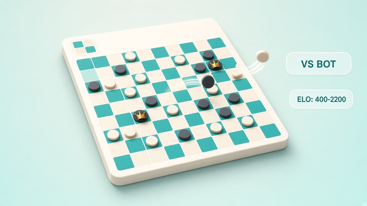 International Draughts offline match versus bot with majority capture