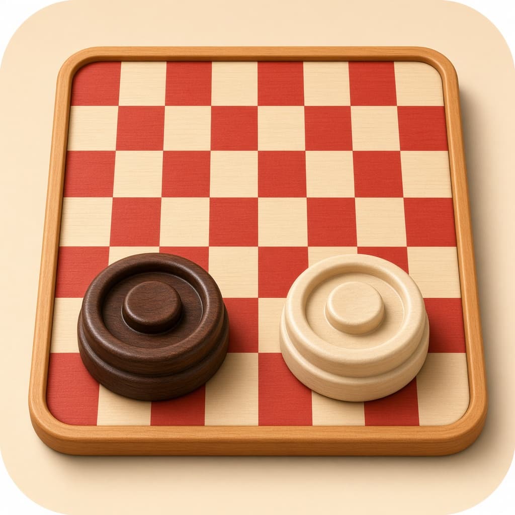 Russian Draughts Chrome extension icon with checkers board and draughts pieces