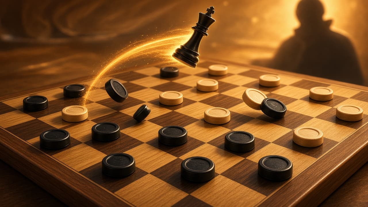 Russian Draughts offline match versus computer with capture move