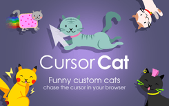 Funny custom cats chase the cursor in your Chrome browser. Your personal pet.