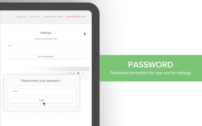 Dashboard view listing blocked and allowed websites