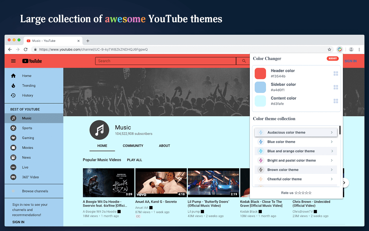 youtube colorize page