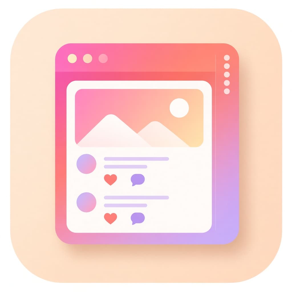 Web Gram Chrome extension icon with bright side-panel social feed motif