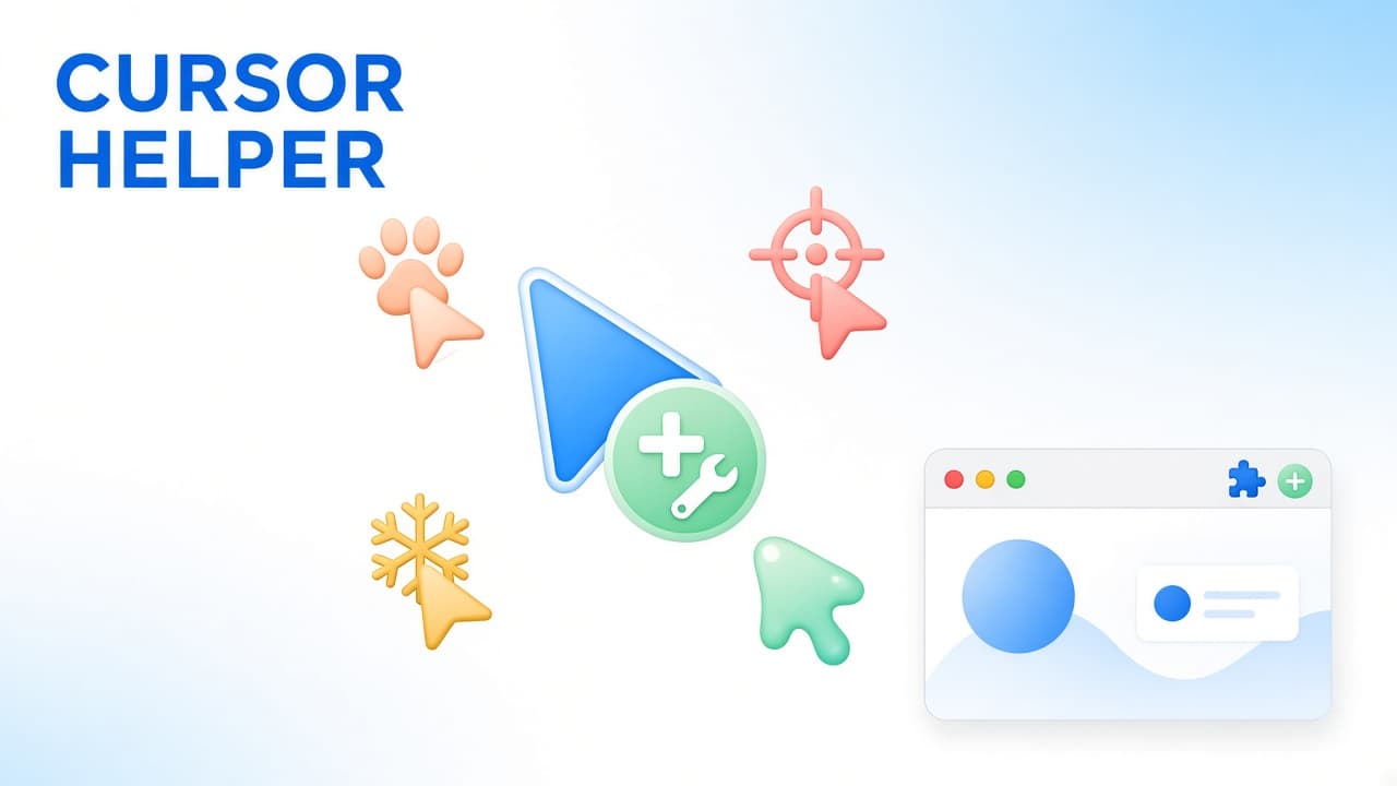 Bright Cursor Helper cover with a Chrome-blue helper cursor, mint plus-wrench badge, and original pack stamps
