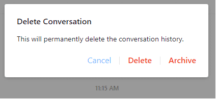 Click the “Delete” in order to continue the deletion of the entire conversation.